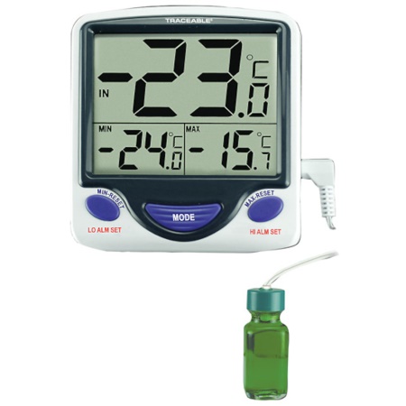 Fisherbrand Traceable Refrigerator/Freezer Plus Thermometer w/5mL bottle